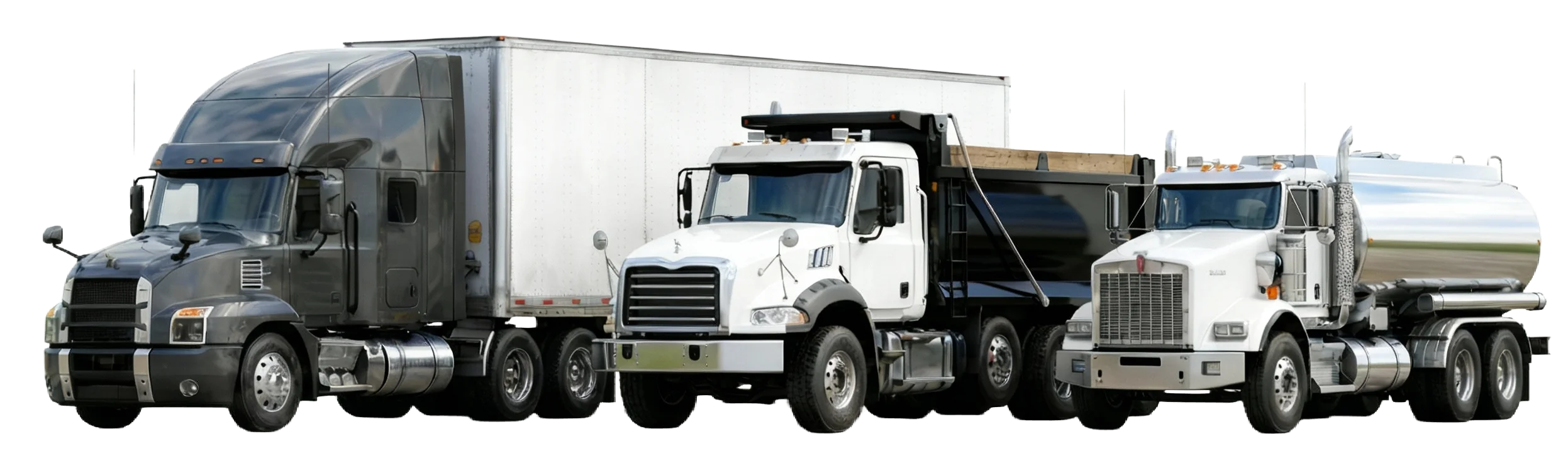 Tráiler (Tractocamión) y camiones rígidos de Transporte Pesado, ilustrando las categorías de rastreo GPS para camión de carga.